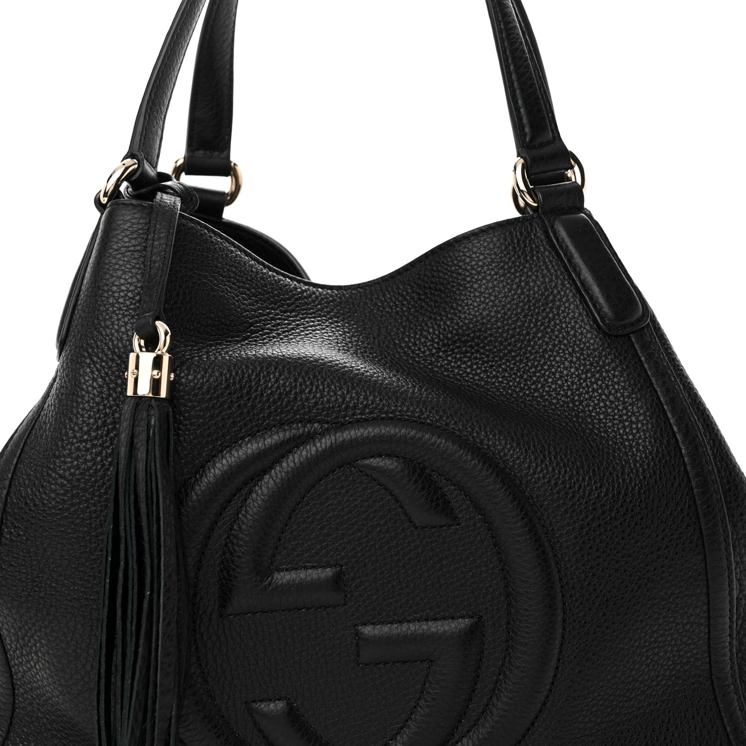 Gucci Pebbled Calfskin Medium Soho Shoulder Bag Black 8 of 10
