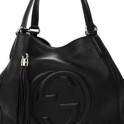 Gucci Pebbled Calfskin Medium Soho Shoulder Bag Black 8 of 10