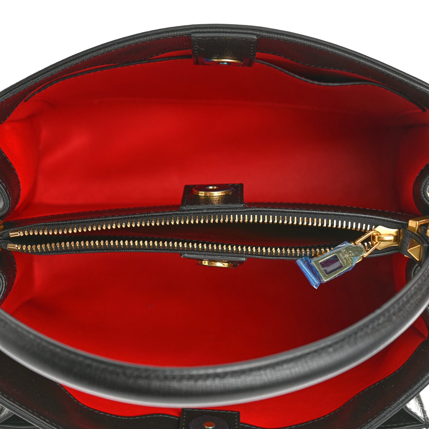 Vitello Rockstud Alcove Top-Handle Bag Black