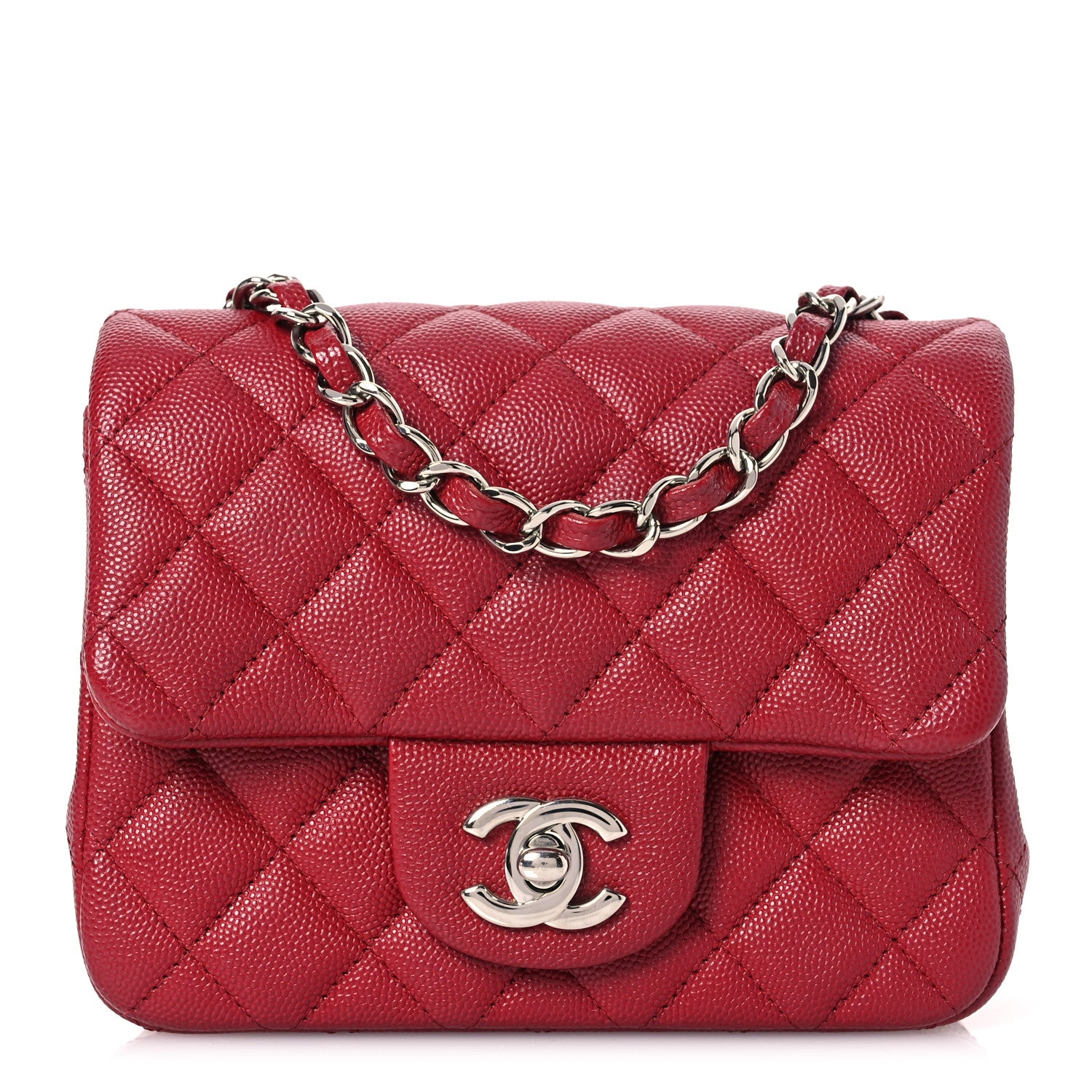 Chanel Caviar Quilted Mini Square Flap Red 1 of 13
