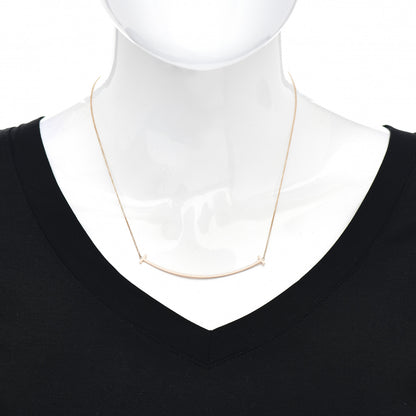 Tiffany 18K Rose Gold Large T Smile Pendant Necklace 2 of 4