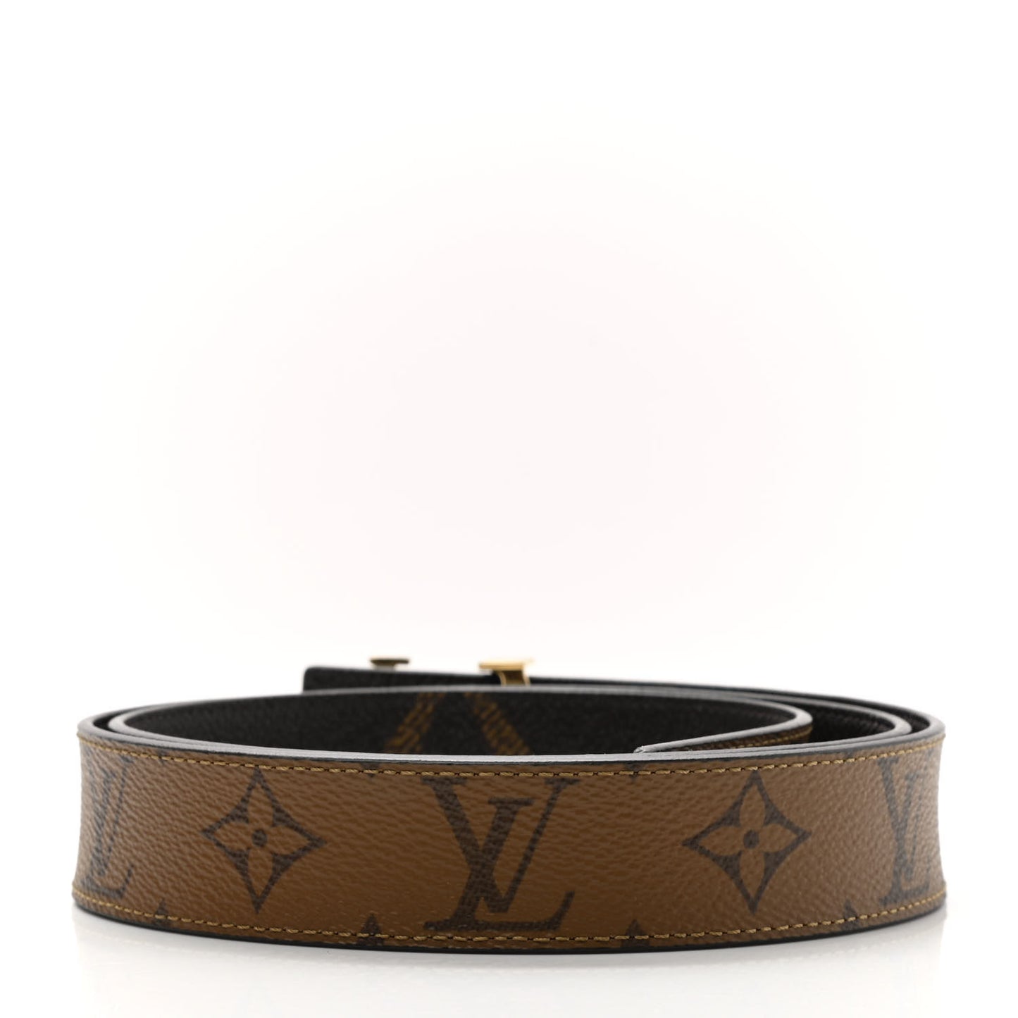 Calfskin Monogram 30mm LV Initiales Reversible Belt 90 36 Black