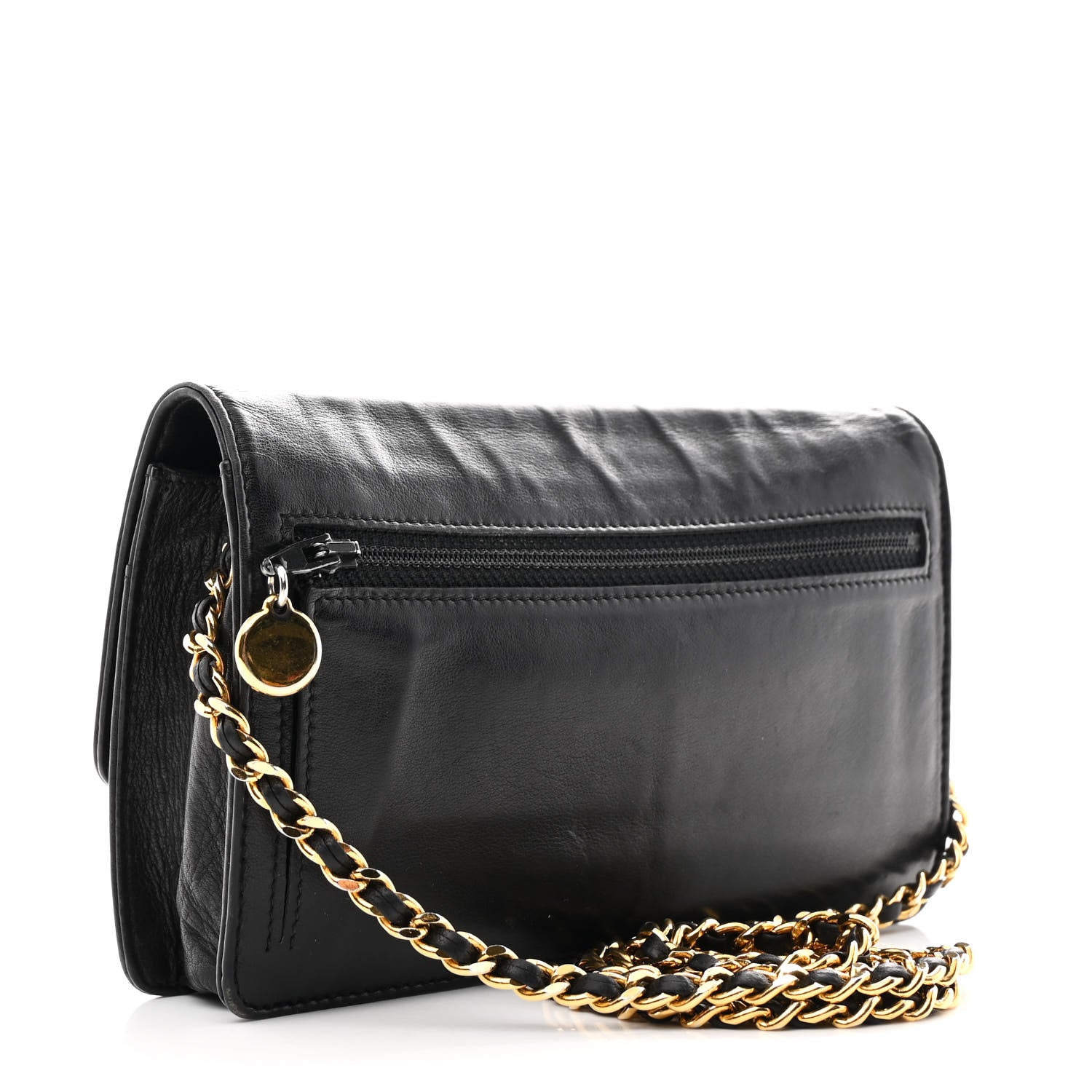 Chanel Lambskin Timeless CC Wallet On Chain WOC Black 3 of 11