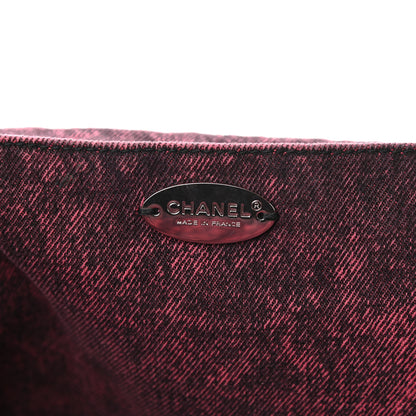 Chanel Denim Quilted Denimpression XXL Flap Red Black 6 of 10