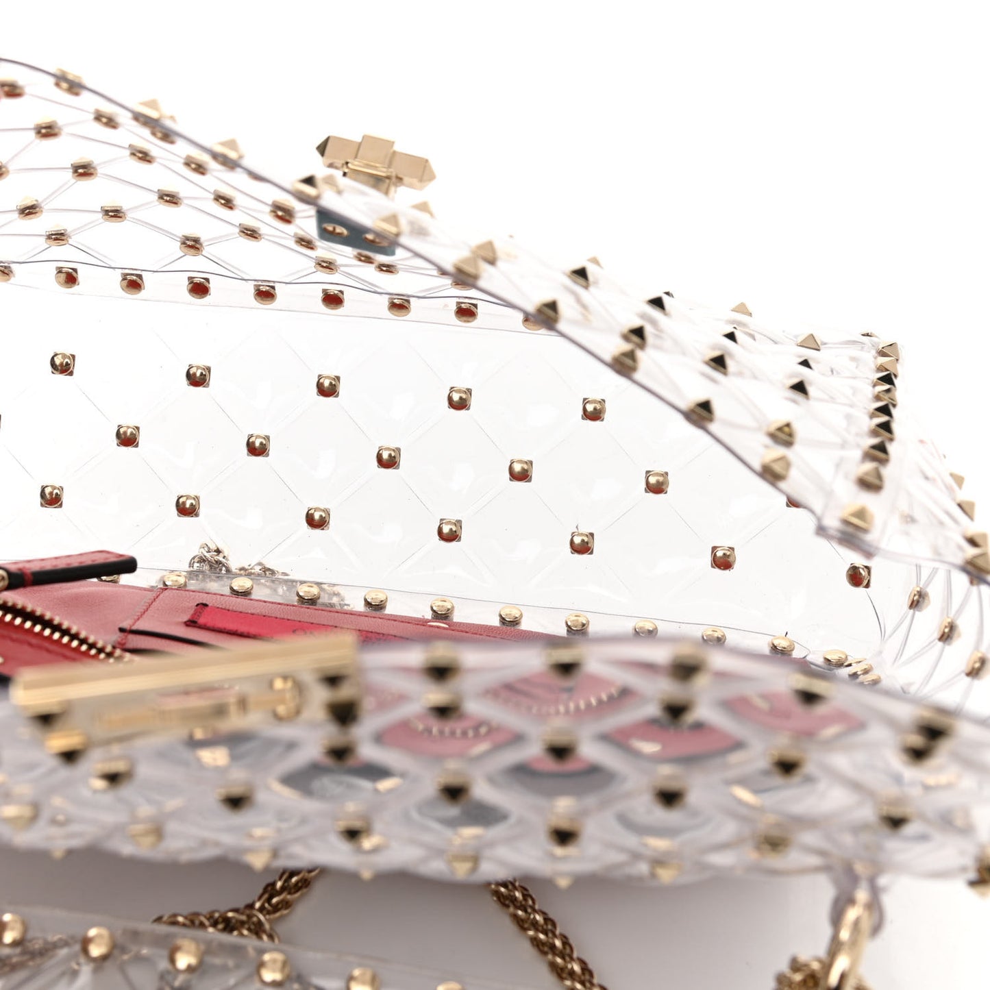 PVC Medium Rockstud Spike Shoulder Bag