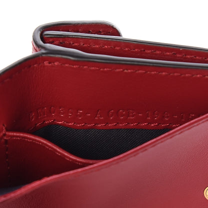 Fendi Vitello Cruise F is Fendi Bi-Color FF 1974 Embossed Micro Tri-Fold Envelope Wallet Maya Black Fragola 8 of 9