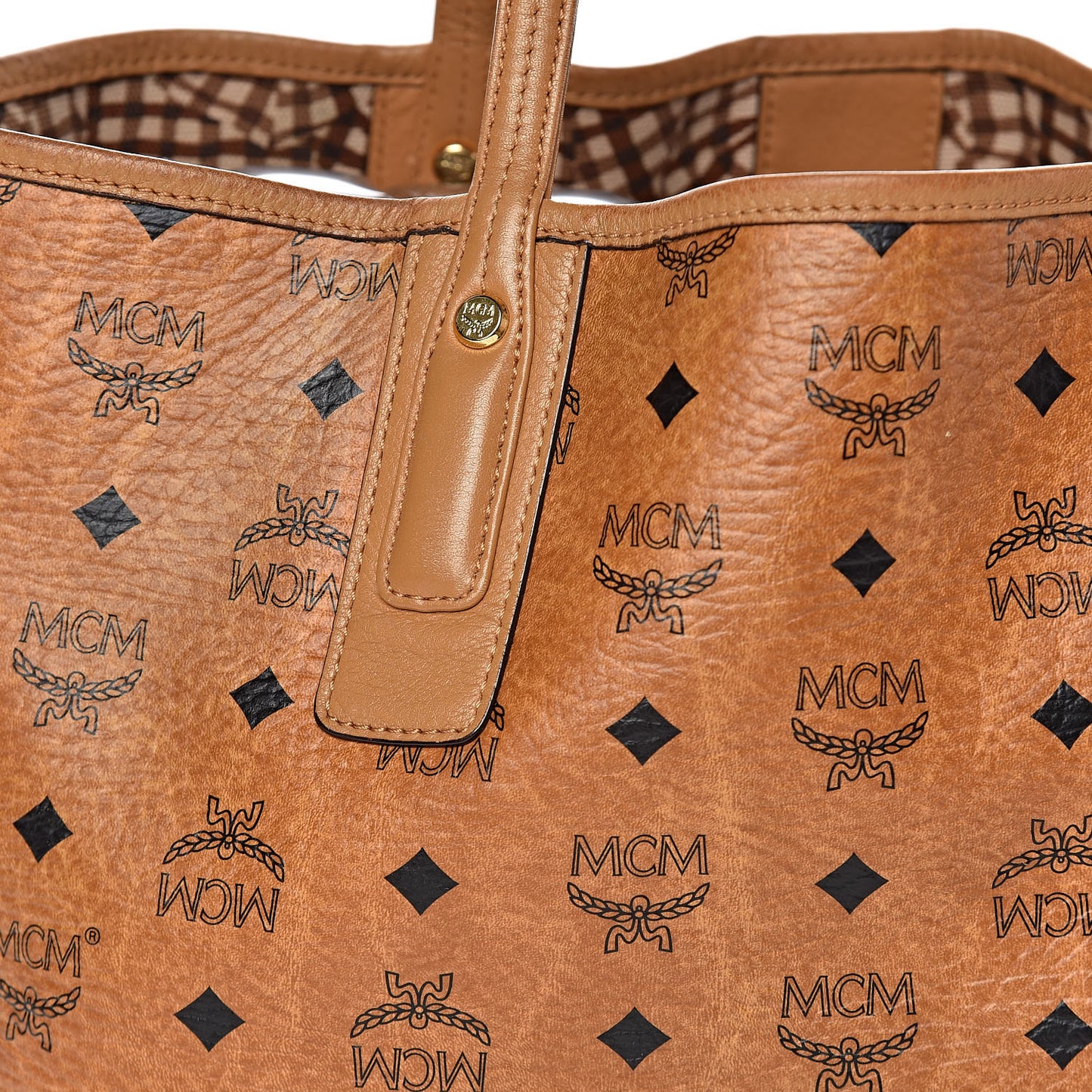 Visetos Medium Liz Reversible Shopper Tote Cognac