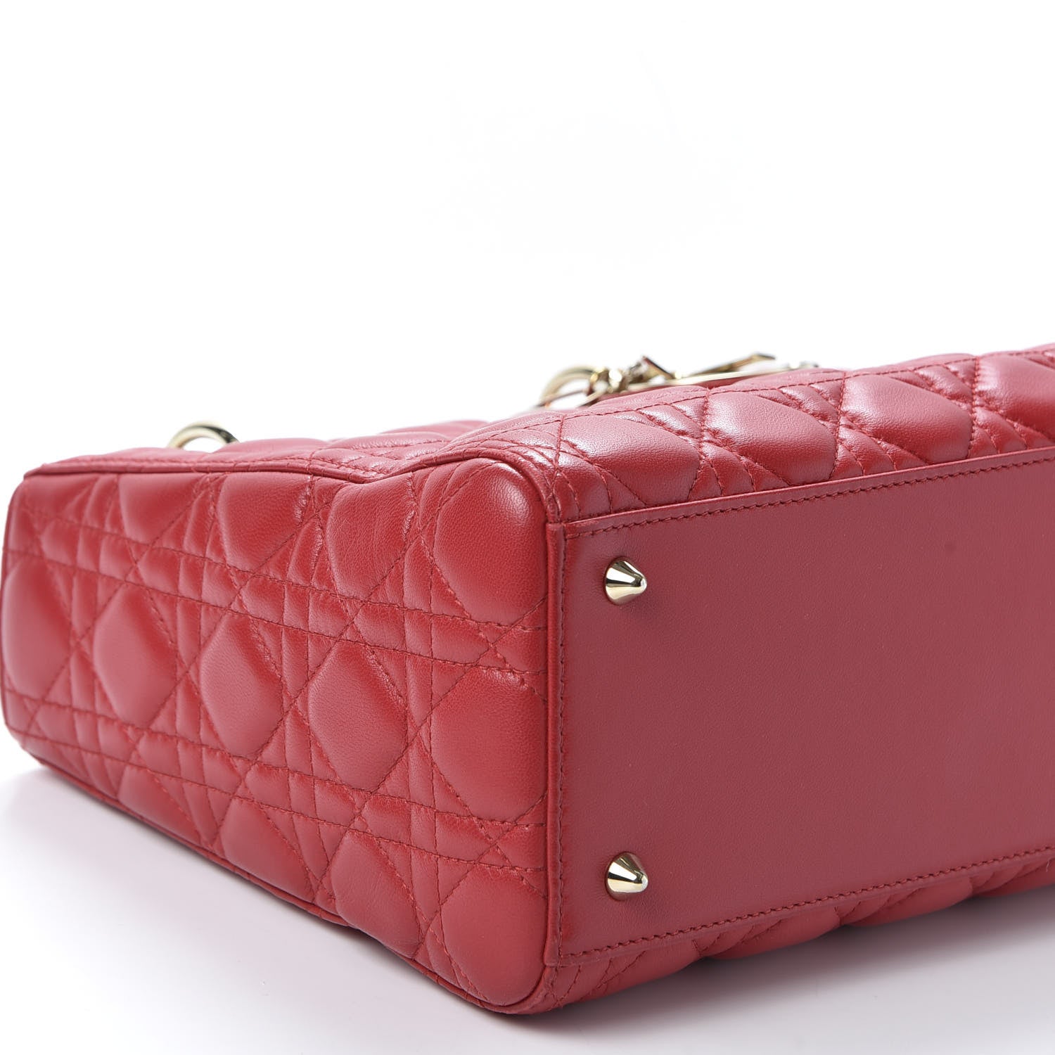 Christian Dior Lambskin Cannage Medium Lady Dior Red 5 of 10