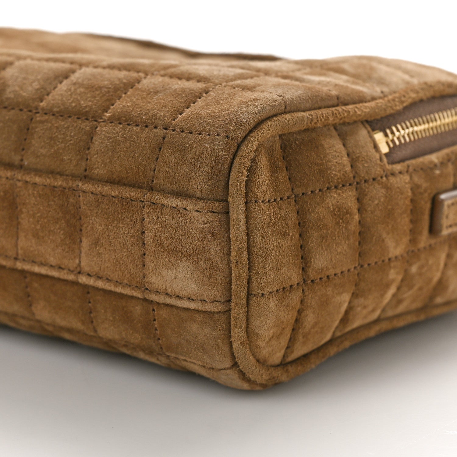 Saint Laurent Suede Calfskin Mini Quilted Monogram Camera Bag Golden Leaf 10 of 10