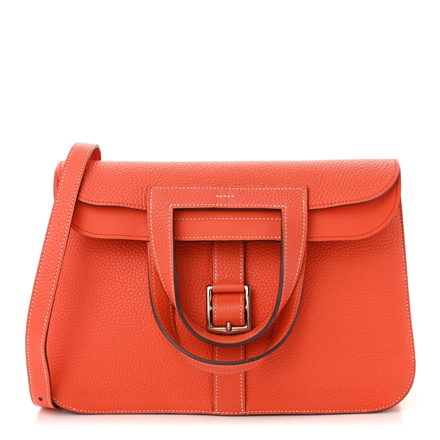 Hermes Taurillon Clemence Halzan 31 GM Orange 1 of 11