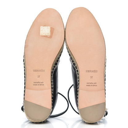 Hermes Nappa Malaga Espadrille 37 Black 7 of 7