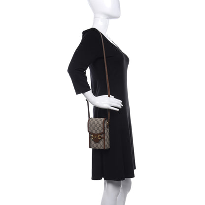 Gucci GG Supreme Monogram Mini Horsebit 1955 Shoulder Bag Beige Brown Sugar 2 of 10
