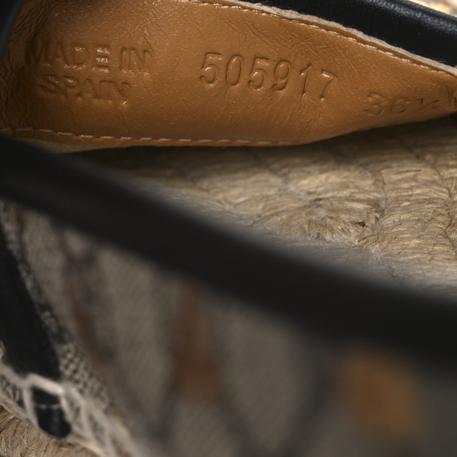 Gucci GG Supreme Monogram Bees Espadrille Flats 36.5 Beige Ebony Oro Black 10 of 10