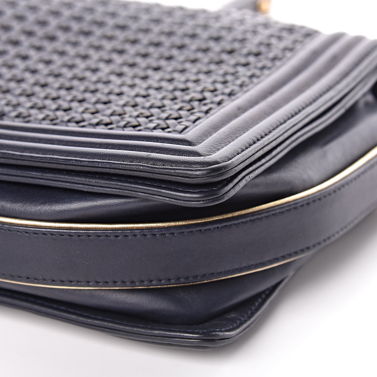 Braided Sheepskin New Medium Boy Flap Navy
