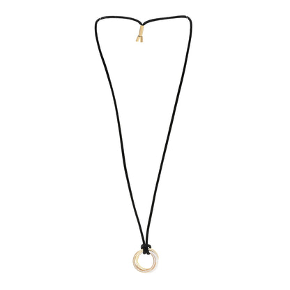 Cartier 18K Pink Yellow White Gold Diamond Trinity Paved Cord Necklace 3 of 5