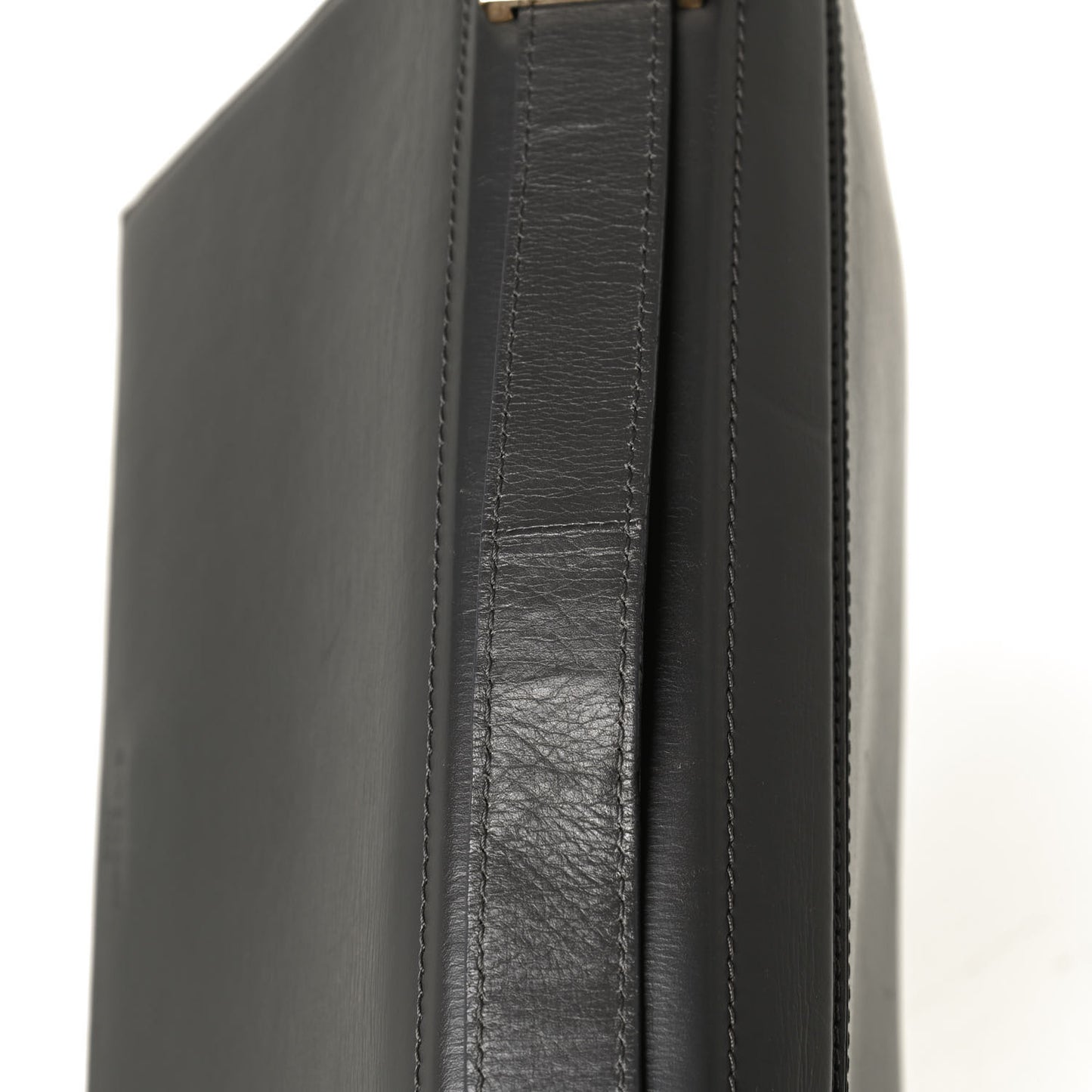 Textured Calfskin Medium Pandora Box Crossbody Bag Dark Gray