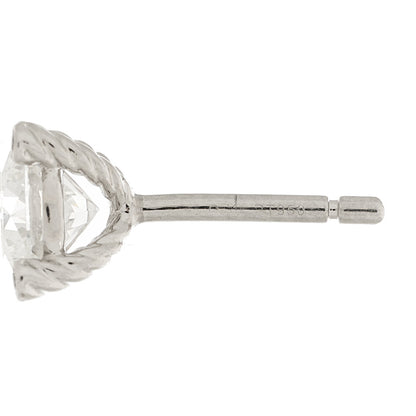 David Yurman Platinum Diamond 1.49ctw Solitaire Stud Earrings 4 of 4
