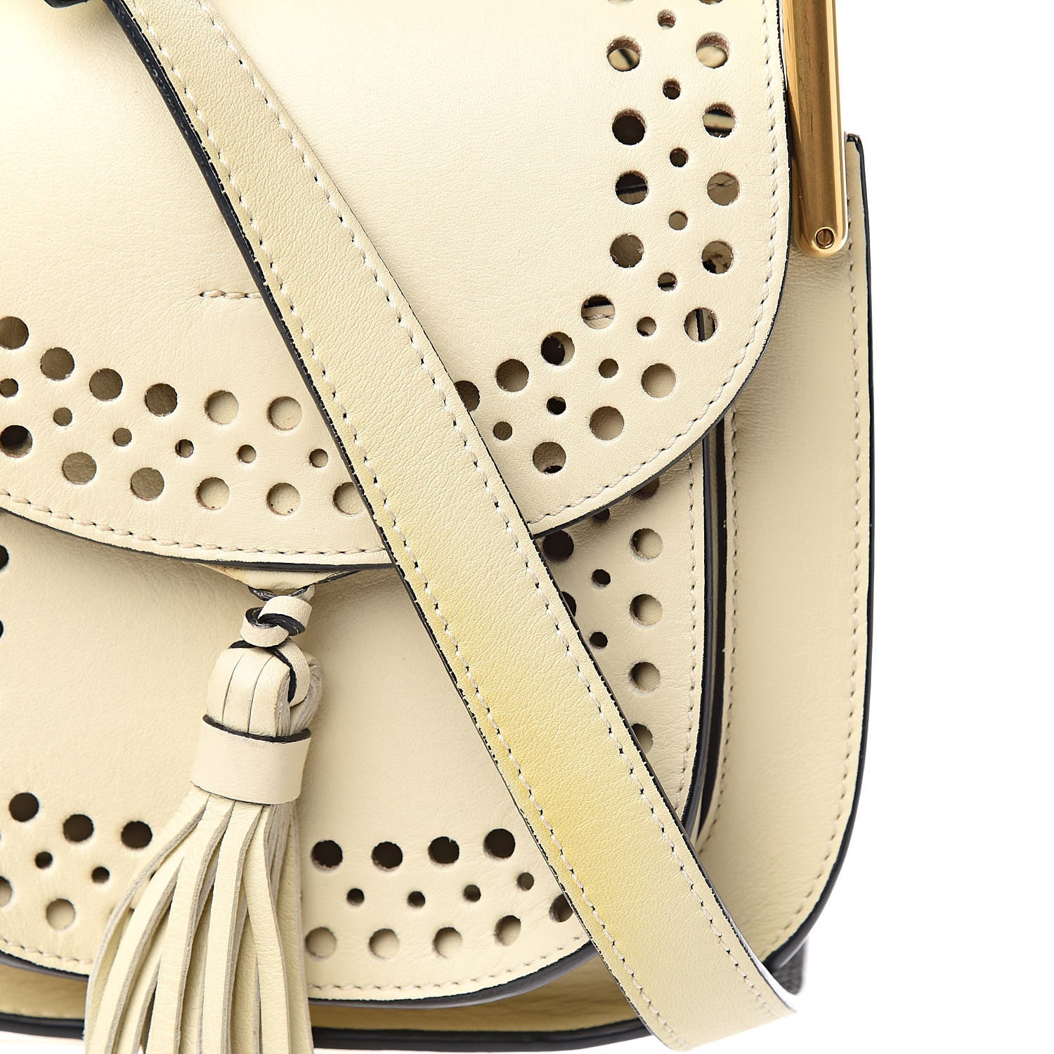 Chloe Calfskin Perforated Mini Hudson Shoulder Bag White 9 of 10