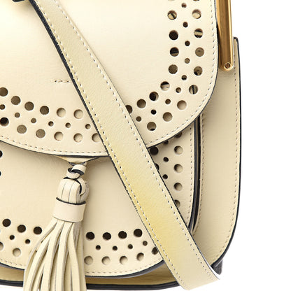 Chloe Calfskin Perforated Mini Hudson Shoulder Bag White 9 of 10