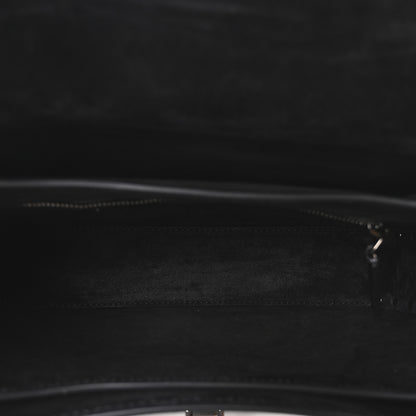Valentino Garavani Pebbled Calfskin Onyx Medium Guitar Strap Rockstud Rolling Flap Love Blade Saddle Bag  Black 5 of 9