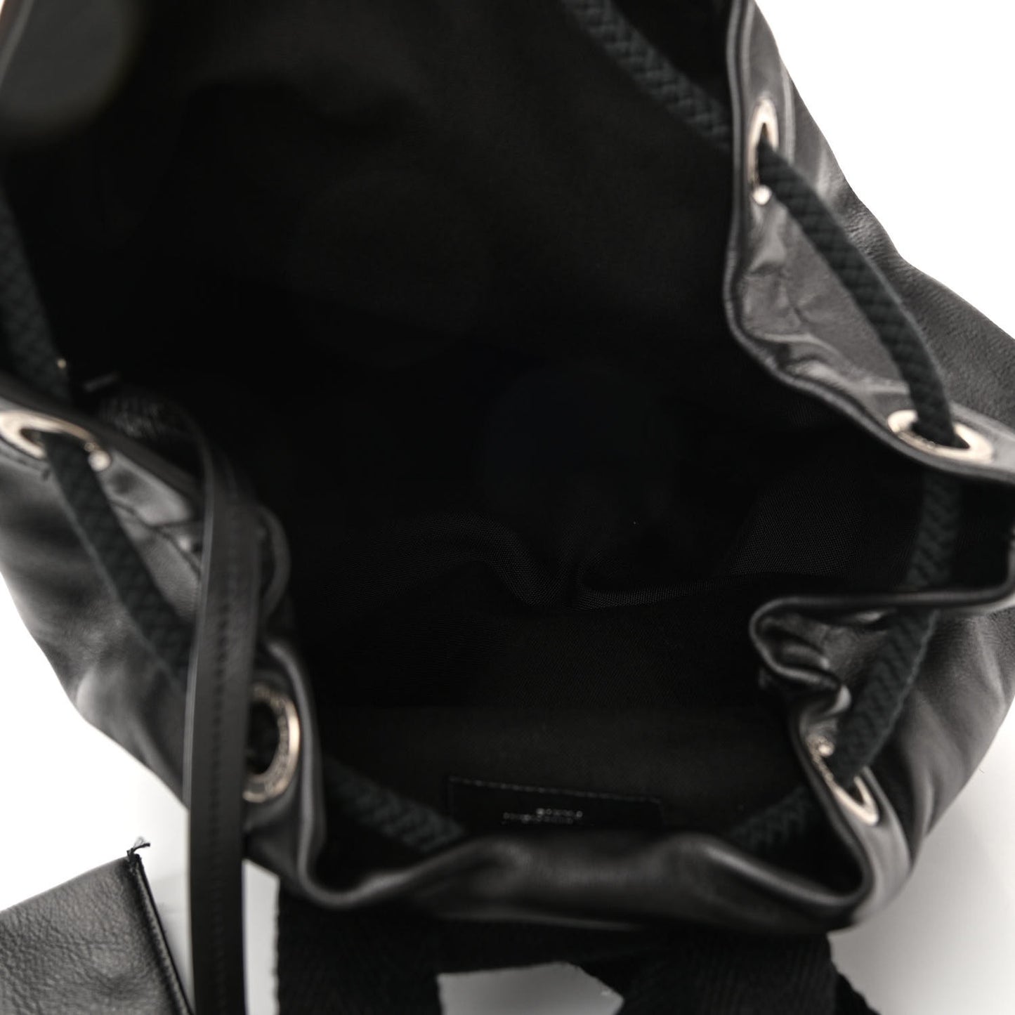 Smooth Calfskin City Sailor Drawstring Backpack Black