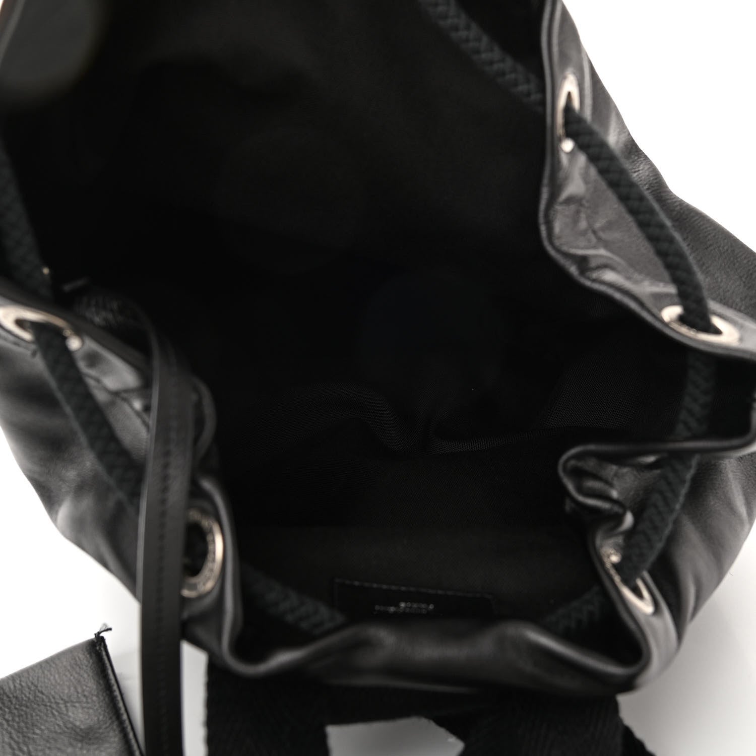 Saint Laurent Smooth Calfskin City Sailor Drawstring Backpack Black 6 of 11