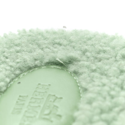 Hermes Woolskin Oran Sandals 38.5 Vert d'eau 8 of 9