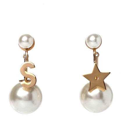 Christian Dior Pearl My ABCDior Tribale Earrings Gold 1 of 4
