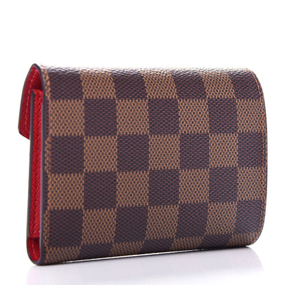Louis Vuitton Damier Ebene Victorine Wallet Red 3 of 8
