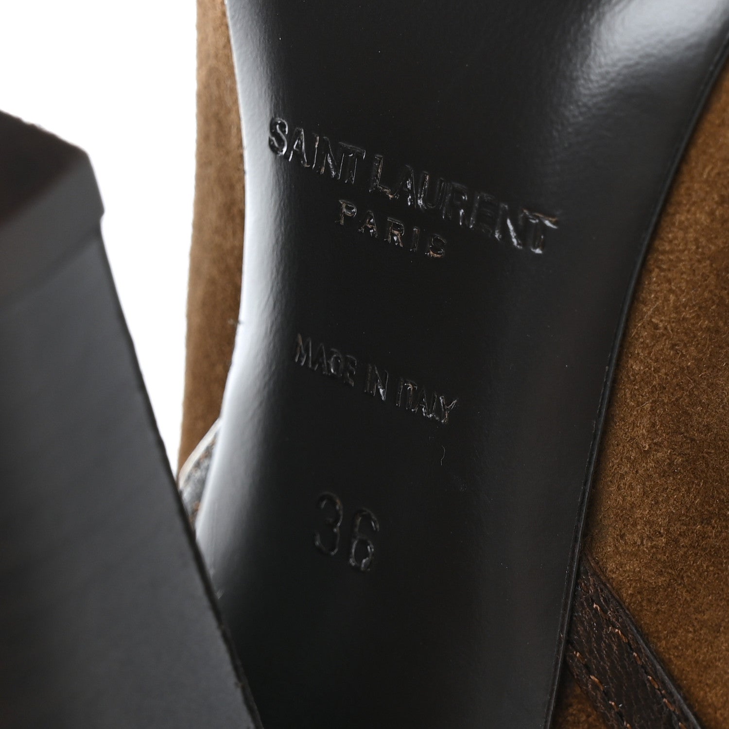 Saint Laurent Suede Faux Fur Jokull 105 Over The Knee Boots 36 Brown 6 of 6