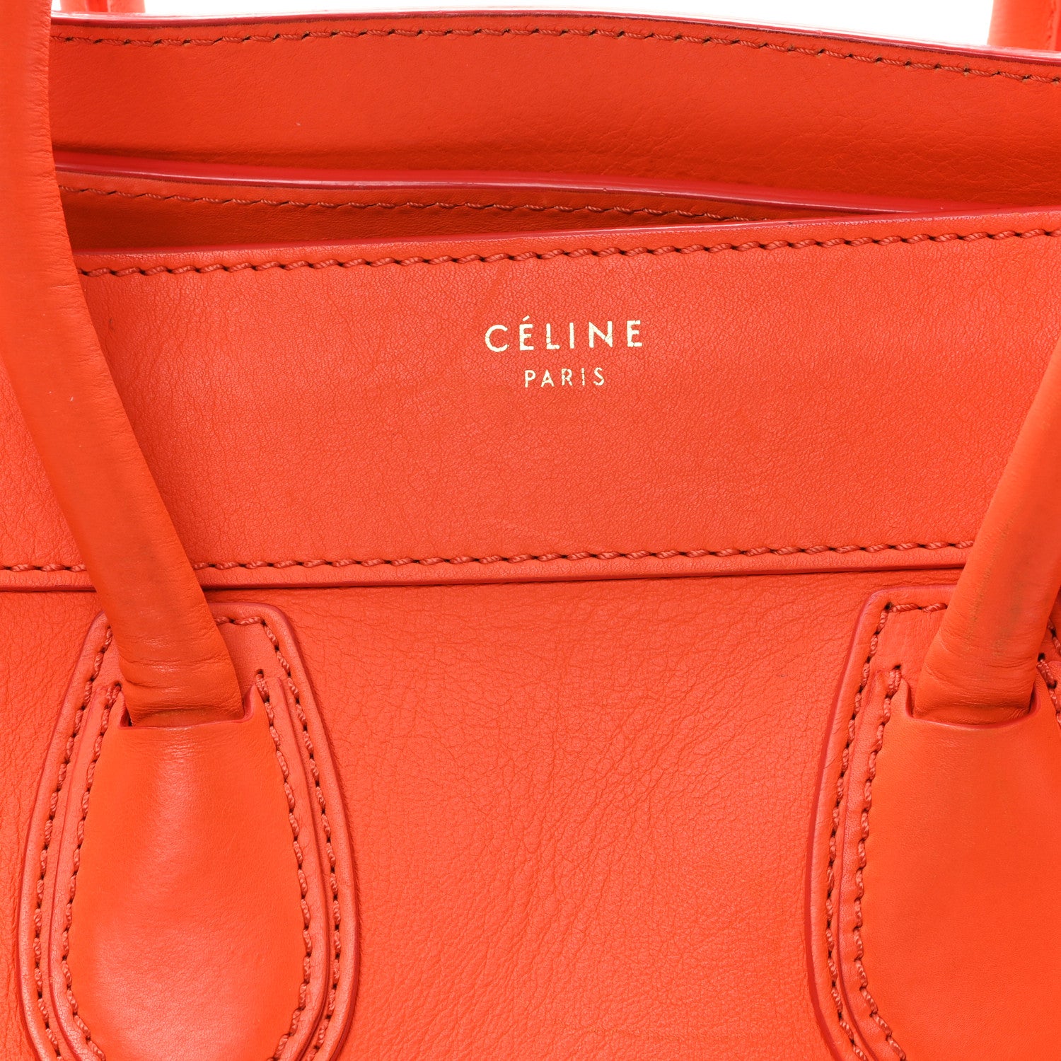 Celine Smooth Calfskin Mini Luggage Bright Orange Bright Orange 7 of 12