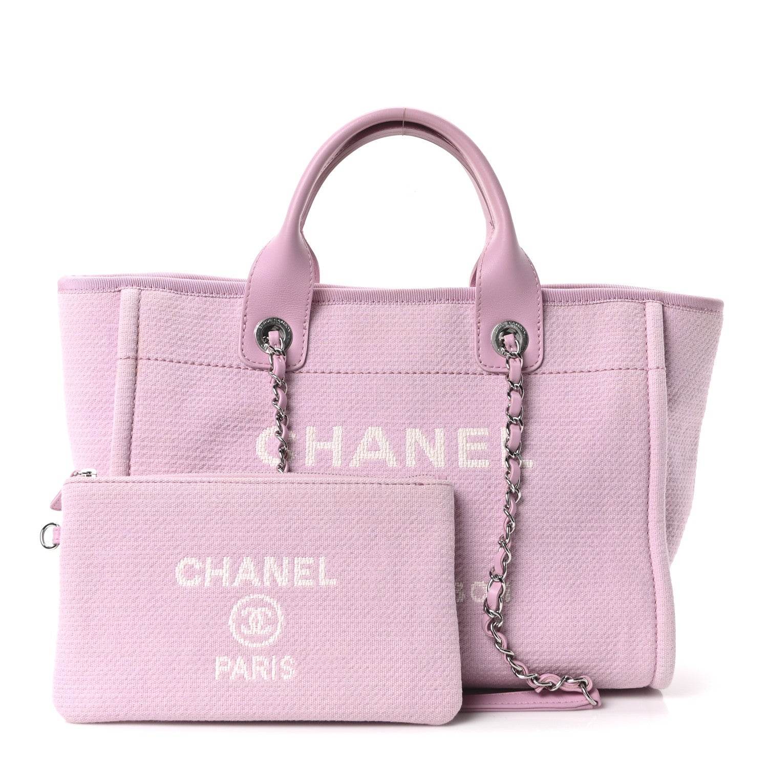 Chanel Mixed Fibers Small Deauville Tote Pink 3 of 11