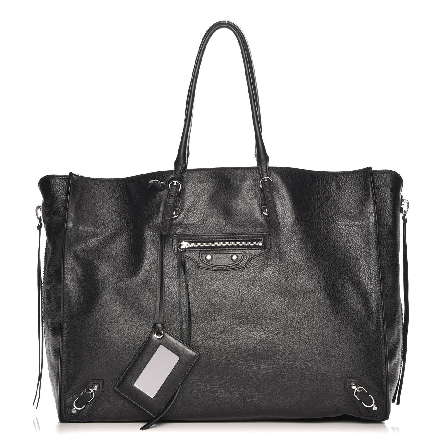 Supple Calfskin Papier A4 Zip Around Tote Black