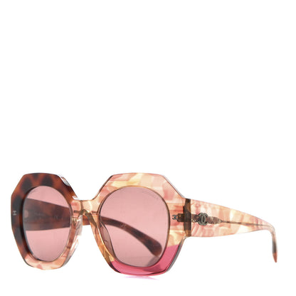 Chanel Acetate Round Sunglasses 71348A Pink Dark Tortoise 1 of 8