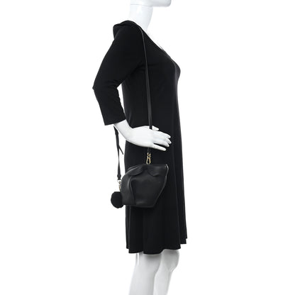 Loewe Calfskin Shearling Mini Bunny Crossbody Bag Black 2 of 9