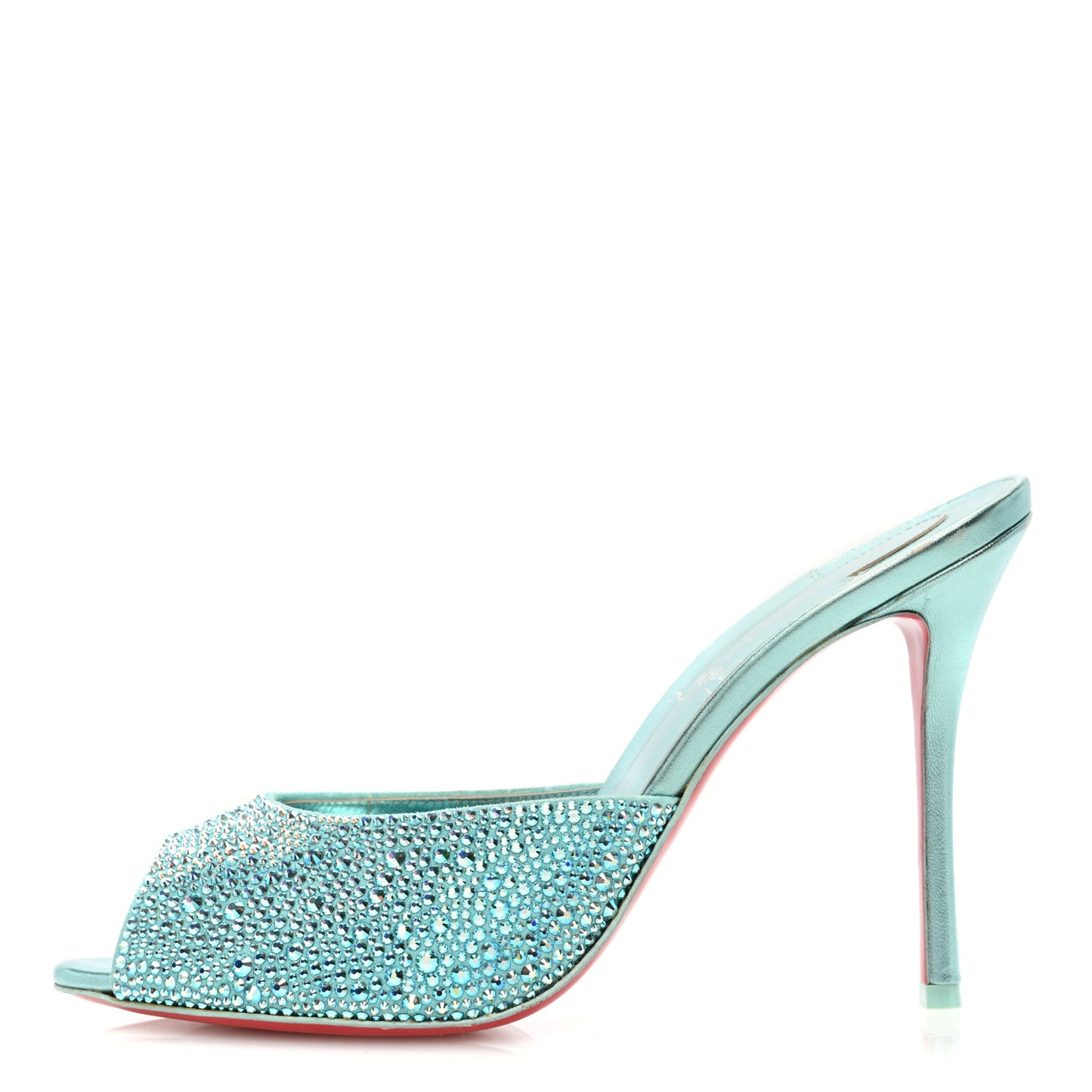 Suede Crystal Strass Me Dolly 100 Sandals 39.5 Mint