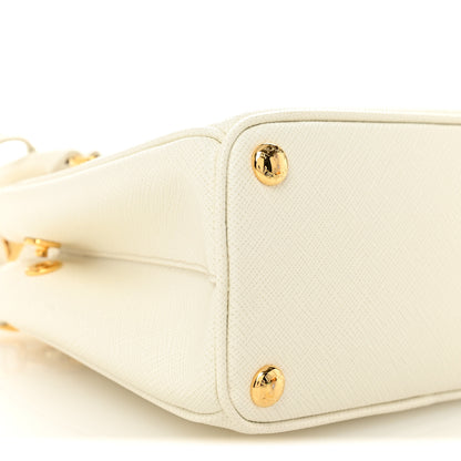Prada Saffiano Lux Micro Galleria Double Zip Tote White 9 of 10