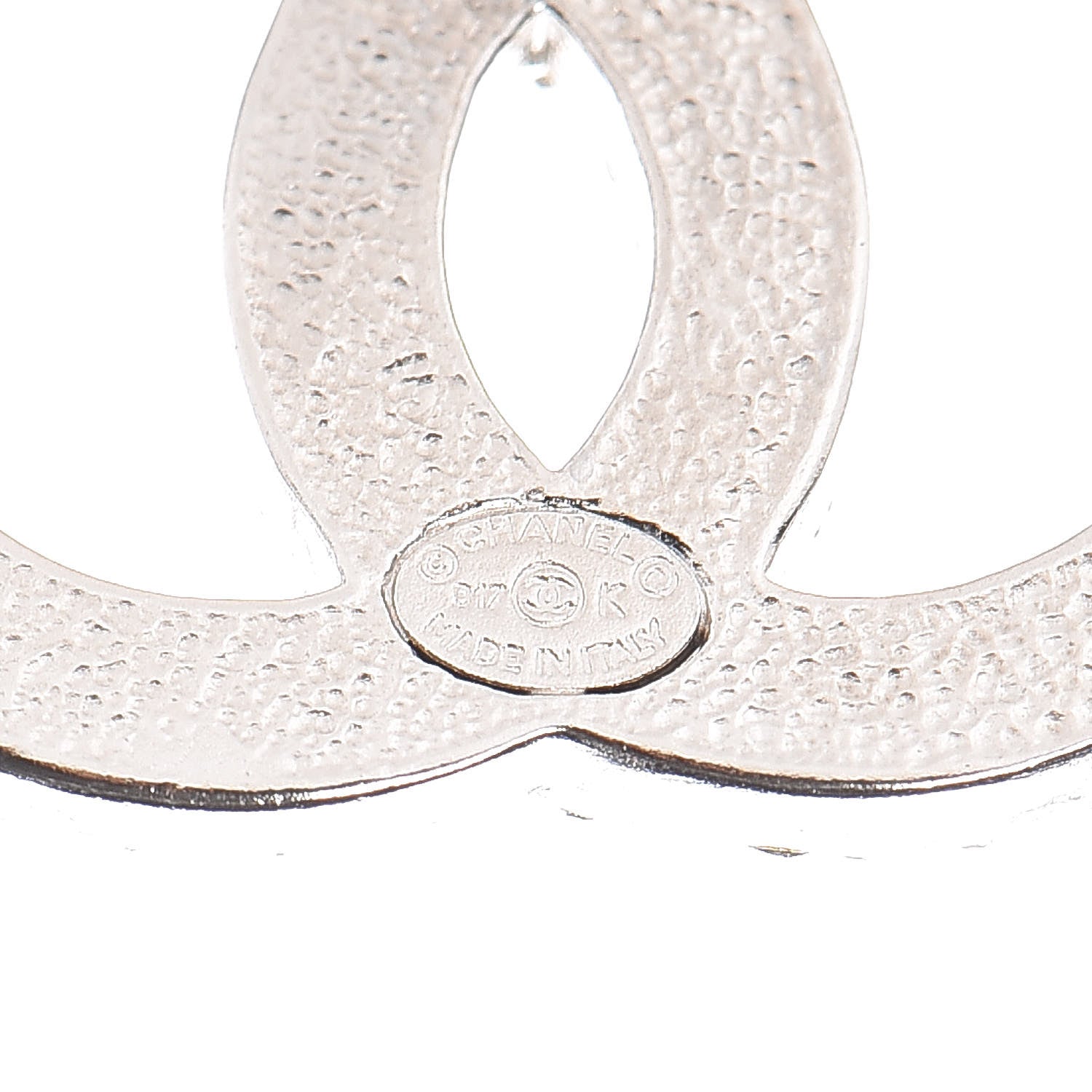 Chanel Crystal Timeless CC Earrings Silver 4 of 5