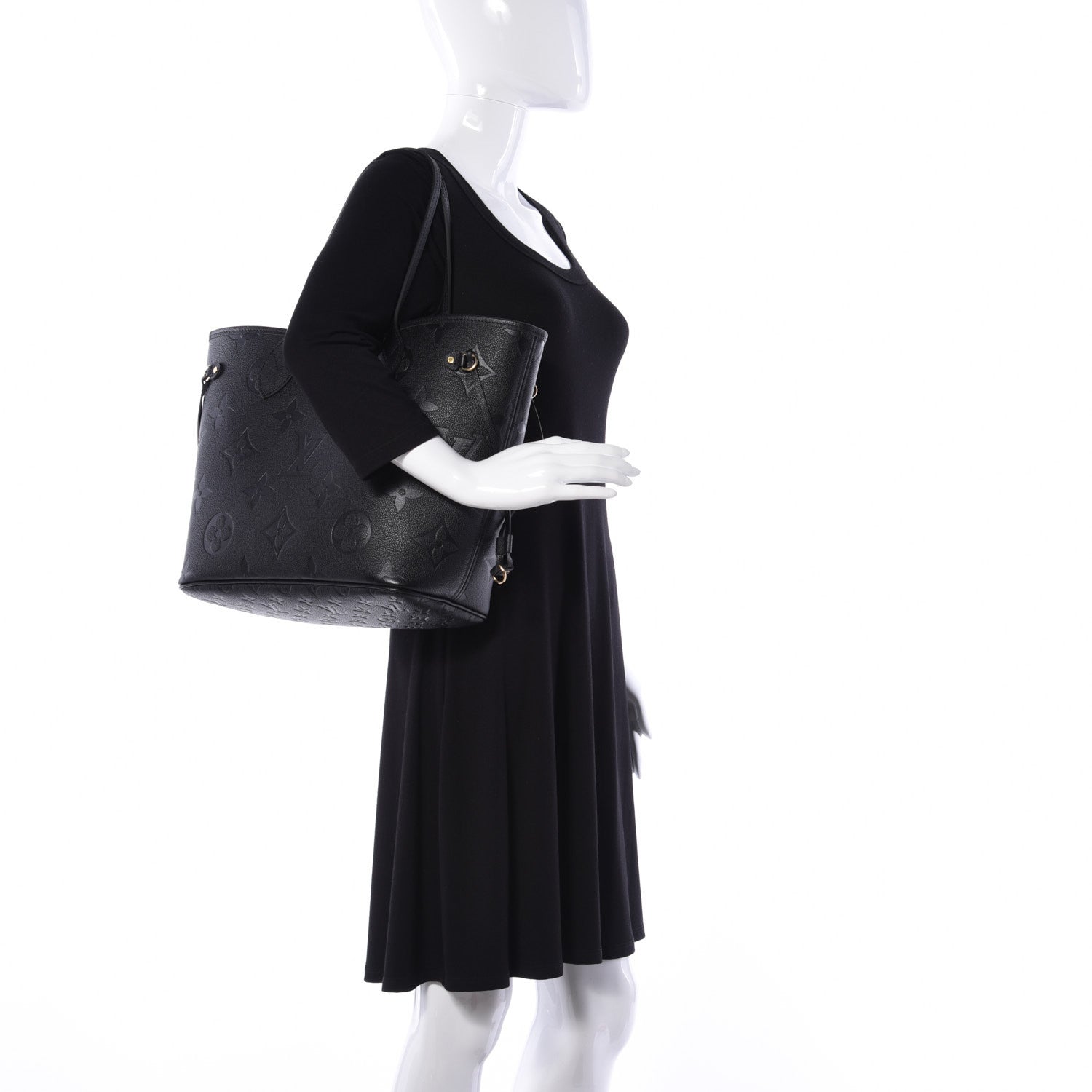 Louis Vuitton Empreinte Monogram Giant Neverfull MM Black 2 of 8