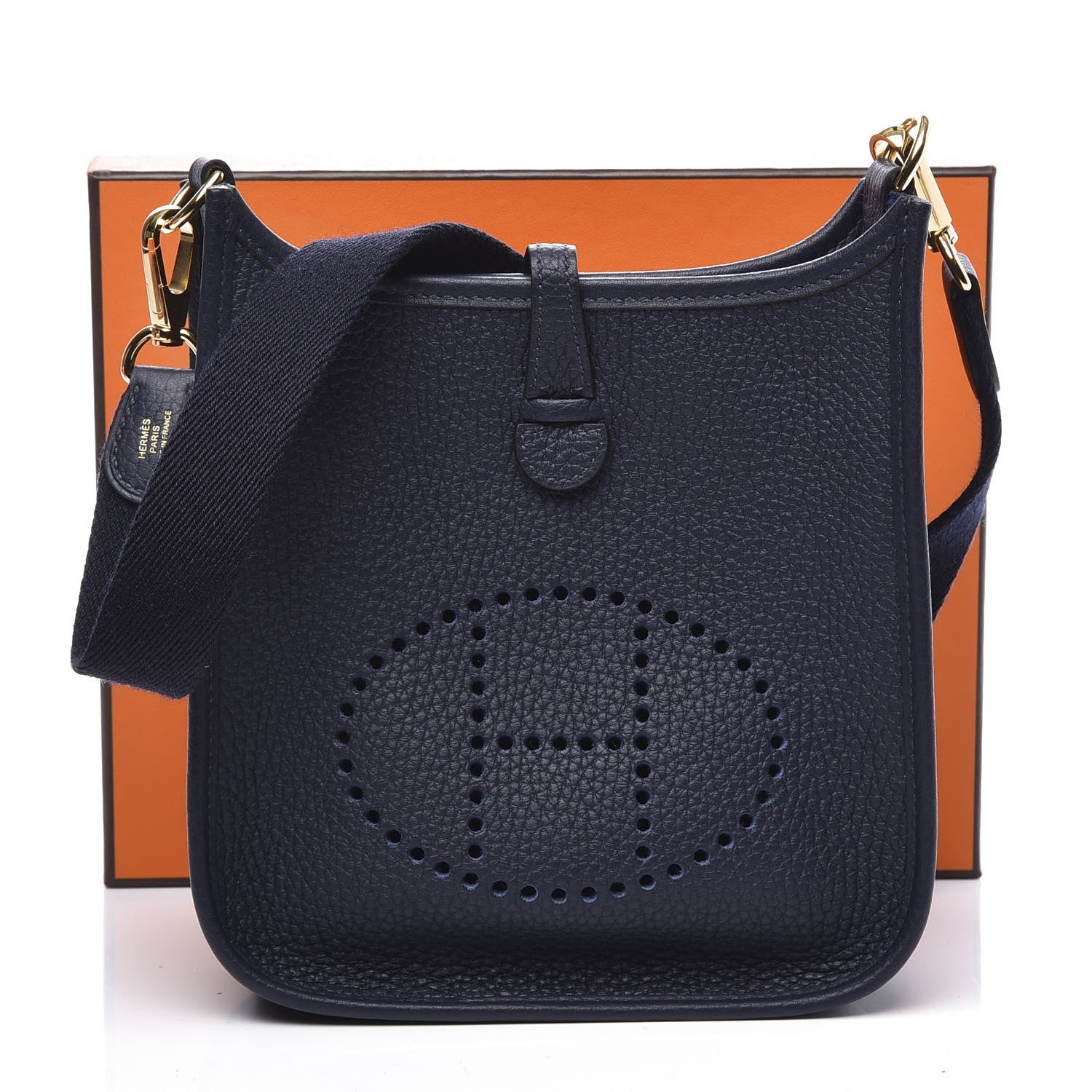 Hermes Taurillon Clemence Amazone Evelyne TPM Bleu Nuit Bleu Indigo 9 of 9