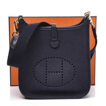 Hermes Taurillon Clemence Amazone Evelyne TPM Bleu Nuit Bleu Indigo 9 of 9