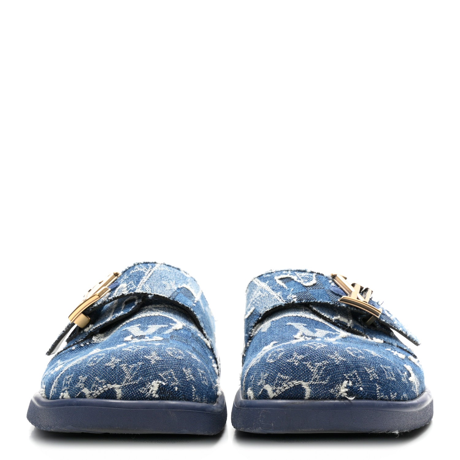 Louis Vuitton Monogram Patchwork Denim LV Easy Mule 11 Navy Blue 3 of 9
