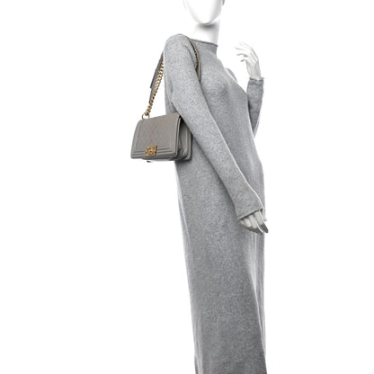 Chanel Caviar Quilted Medium Boy Flap Grey 2 of 11