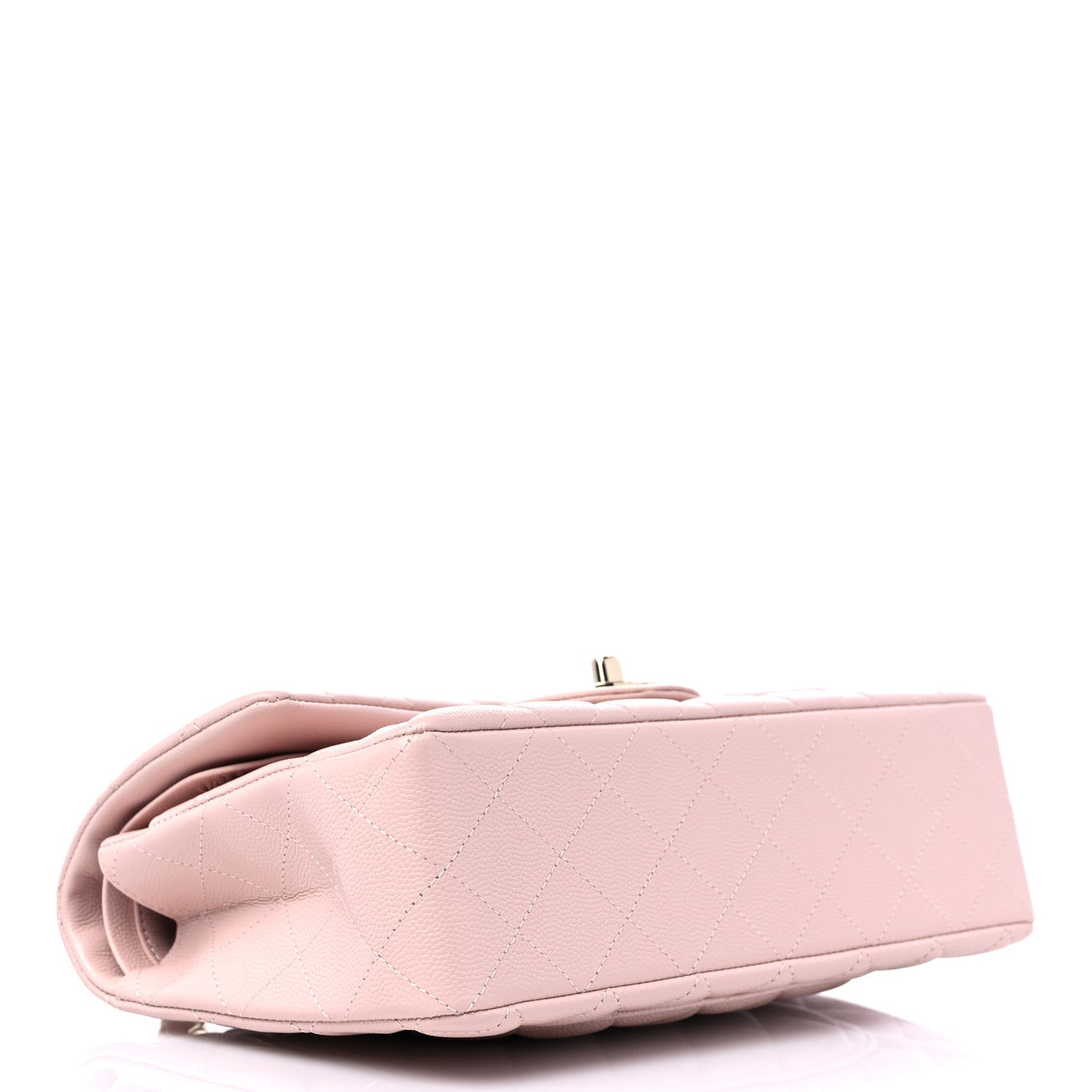 Caviar Quilted Small Double Flap Light Pink