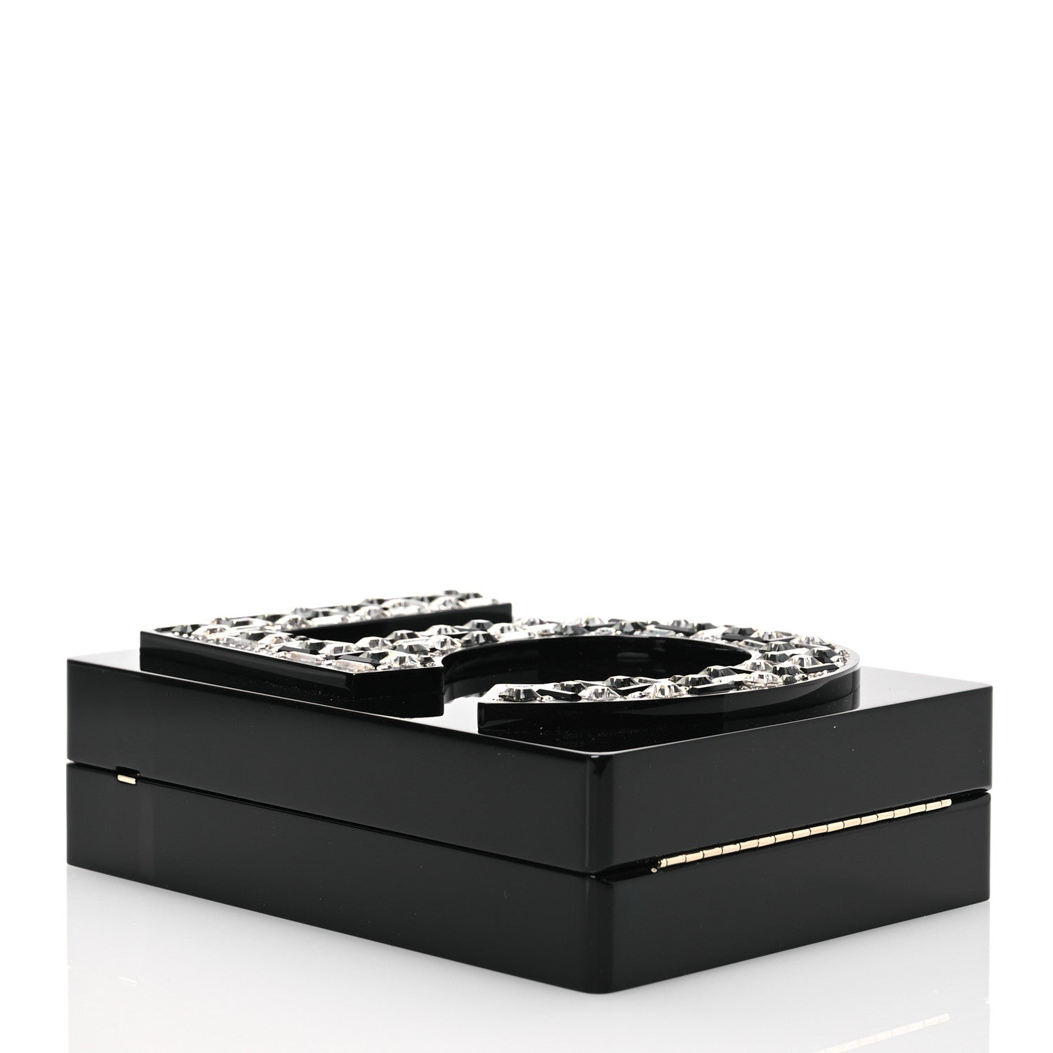 Chanel Plexiglass Strass Mosaic No 5 Minaudière Clutch  Black 4 of 13