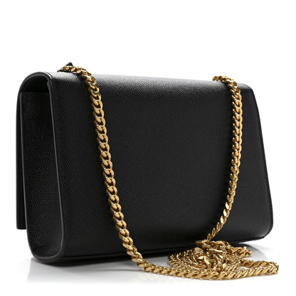 Saint Laurent Grain De Poudre Small Monogram Kate Satchel Black 3 of 12