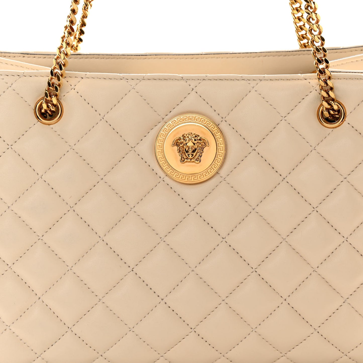 Nappa Quilted Medusa Chain Bag Beige