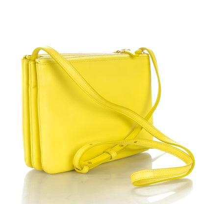 Celine Lambskin Small Trio Crossbody Bag Fluo Yellow 3 of 7