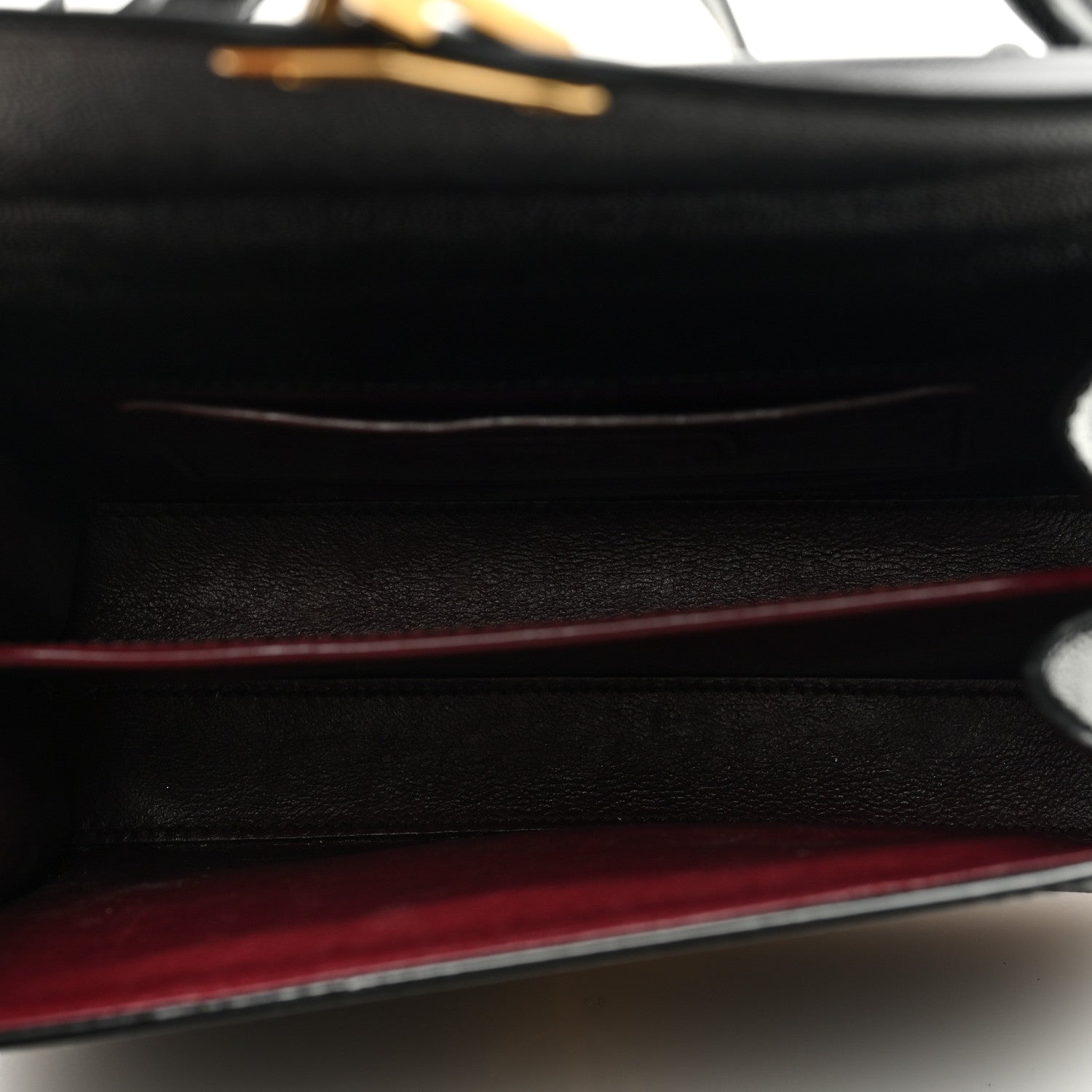 Saint Laurent Grain de Poudre Mini Classic Monogram Cassandra Top Handle Black Rouge Legion 5 of 11