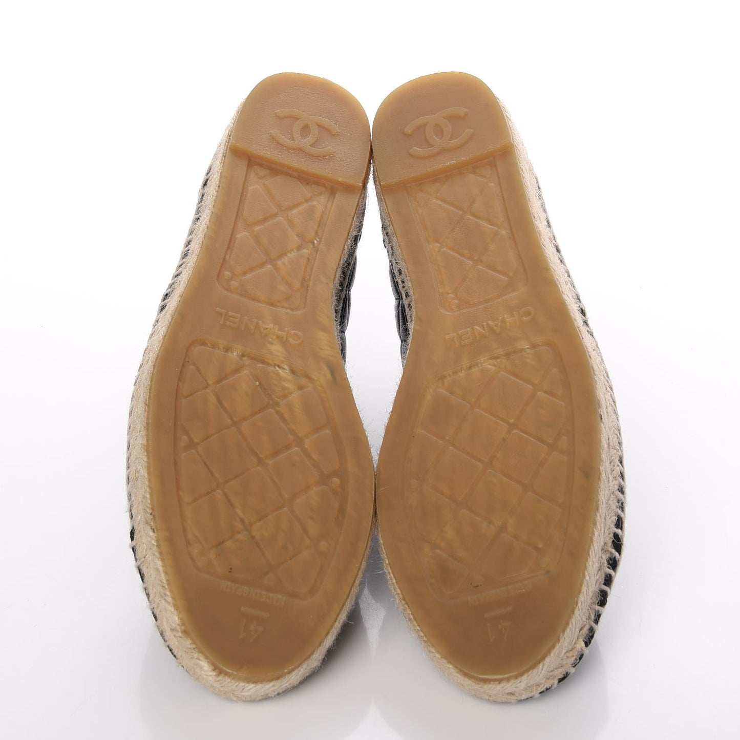 Lambskin Quilted CC Chain Espadrilles 41 Black
